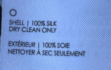 Load image into Gallery viewer, Club Monaco Womens Black White Striped Silk Helen Chemise Blouse Top Sz L w/ Tag