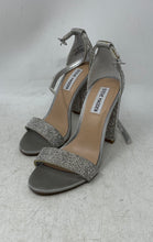Load image into Gallery viewer, Steve Madden Womens Carrson Silver Rhinestone Block Ankle Strap Sandals Sz 7.5M
