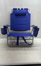 Load image into Gallery viewer, QWave Blue Mesh Sustainable Lay-Flat Folding Backpack Oversized Beach Chair