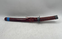 Load image into Gallery viewer, Japanese Samurai Katana Sword With Red Black Wrapped Handle & Patterned Scabbard