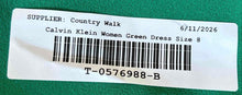 Load image into Gallery viewer, Calvin Klein Womens Green Flared Sleeve V-Neck Back Zip Ruched Sheath Dress Sz 8