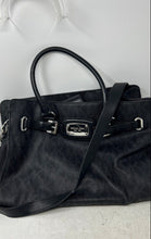 Load image into Gallery viewer, Michael Kors Womens Black Signature Print Double Handle Shoulder Handbag
