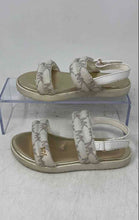 Load image into Gallery viewer, Michael Kors Girls White Monogram Open Toe Flat Slingback Sandals Size 10