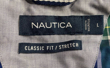 Load image into Gallery viewer, Nautica Mens Green Blue Long Sleeve Classic Fit Stretch Button-Up Shirt Size L