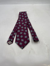 Load image into Gallery viewer, Christian Dior Mens Burgundy Printed Silk Adjustable Pointed Tie One Size