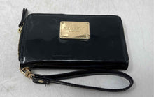 Load image into Gallery viewer, LYDC Womens Black Patent Leather Credit Card Slots Zipper Wristlet Wallet