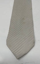 Load image into Gallery viewer, Giorgio Armani Mens Gray Diagonal Textured Striped Keeper Loop Pointed Tie