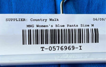 Load image into Gallery viewer, Mango Womens Blue Elastic Waist Pull-On Wide Leg Dress Pants Size Medium