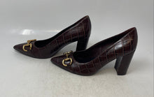 Load image into Gallery viewer, Marc Fisher Womens Gruff Brown Croc-Embossed Pointed Toe Pump Heels Size 8M