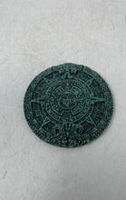 Load image into Gallery viewer, Teal Ceramic Aztec Mayan Calendar Decorative Hanging Artwork Wall Plaque