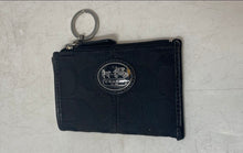 Load image into Gallery viewer, Coach Womens Black Signature Print Zipper Travel Mini Coin Wallet
