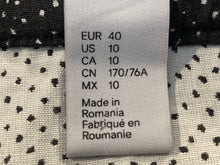 Load image into Gallery viewer, H&M Womens Black White Polka Dot Back Zip Asymmetrical Hem Mini Skirt Size 10