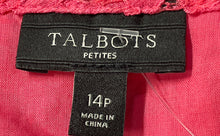 Load image into Gallery viewer, Talbots Womens Pink Lace Sleeveless Round Neck Lined Tank Top Size 14P