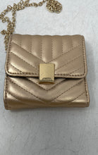Load image into Gallery viewer, Aldo Womens Sianad711 Metallic Gold Quilted Mini Trifold Wallet With Chain Strap