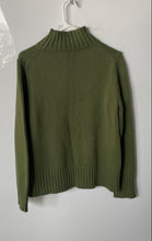 Load image into Gallery viewer, J. Crew Womens Green Cotton Long Sleeve Ribbed Mock Neck Pullover Sweater Size S