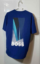 Load image into Gallery viewer, Hugo Boss Mens Blue Stretch Short Sleeve Crew Neck Graphic T-Shirt Size S