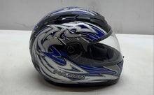Load image into Gallery viewer, Fulmer Unisex Adults Axis Mundi Dot Blue Black Full-Face Motorcycle Helmet Sz S