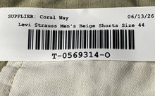 Load image into Gallery viewer, Levi Strauss & Co. Mens Beige Pockets Flat Front Cotton Cargo Shorts Size 44