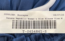 Load image into Gallery viewer, Banana Republic Womens Blue Flutter Sleeve Blouse Top Size Medium