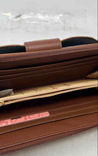 Load image into Gallery viewer, Stone Mountain Womens Brown Spring Bloom Embossed Leather Wristlet Wallet W/ Tag