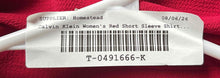 Load image into Gallery viewer, Calvin Klein Womens Red Ruffle Short Sleeve Collared Blouse Top Size XL