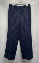 Load image into Gallery viewer, Divided By H&M Womens Blue White Pinstripe Flat Front Wide-Leg Dress Pants Sz 8