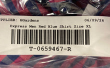 Load image into Gallery viewer, Express Mens Red Blue Long Sleeve Button Front Extra Slim Dress Shirt Size XL
