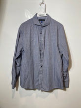 Load image into Gallery viewer, Vince Camuto Mens Blue Printed Long Sleeve Collared Button-Up Shirt Size Large