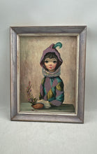 Load image into Gallery viewer, Retro Arthur Kaplan Mardi Gras Girl Hardboard Framed Art Painting By Maio