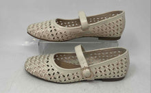 Load image into Gallery viewer, Kelly & Katie Womens Nia Beige Leather Perforated Mary Jane Flats Size 6.5M