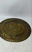 Load image into Gallery viewer, Home Decorative Embossed Brass Round Collector Plate From The Mid-20th Century