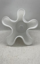 Load image into Gallery viewer, Zodax POL-1206 White Vellerti Wave Ruffled Rim Hand Blown Glass Decorative Bowl