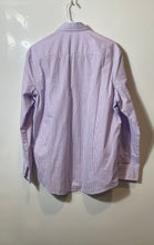 Load image into Gallery viewer, Van Heusen Mens Lilac White Striped Long Sleeve Regular Fit Dress Shirt Size M