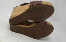 Load image into Gallery viewer, Authentic Tory Burch Womens Brown Leather Wedge Platform Sandals Size 6.5M Worn