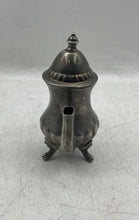 Load image into Gallery viewer, Vintage Silverplated Footed Miniature Victorian Teapot With Handle & Lid