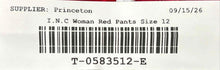 Load image into Gallery viewer, INC International Concepts Womens Red Flat Front Ankle Pants Size 12