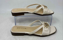 Load image into Gallery viewer, Guess Womens Beige Patent Leather Open Toe Slip-On Slide Sandals Size 6M