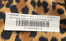 Load image into Gallery viewer, Kate Spade New York Womens Brown Animal Print Long Sleeve A-Line Dress Size M