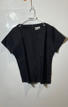 Load image into Gallery viewer, Pierre Cardin Womens Black Crew Neck Short Sleeve Pullover Blouse Top Size 10