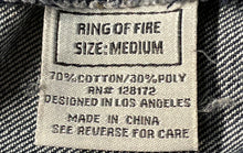 Load image into Gallery viewer, Ring Of Fire Mens Blue Jeans Sleeveless Button Front Motorcycle Vest Size Medium