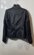 Load image into Gallery viewer, Royalty Womens Black Mock Neck Long Sleeve Full-Zip Biker Jacket Size Large