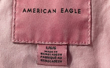 Load image into Gallery viewer, American Eagle Mens Pink Short Sleeve Collared Button-Up Shirt Size Large