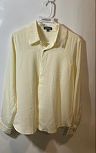 Load image into Gallery viewer, Express Mens Off-White Long Sleeve Spread Collar Button-Up Shirt Size Large