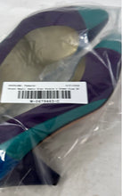 Load image into Gallery viewer, Bruno Magli Womens Blue Purple & Green Leather Slip-On Cone Pump Heels Size 40