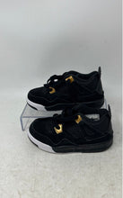 Load image into Gallery viewer, Nike Kids Air Jordan 4 Retro Black Round Toe Lace-Up Sneaker Shoes Size 9C