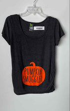 Load image into Gallery viewer, KT Womens Black Pumpkin Smuggler Short Sleeve Graphic Maternity T-Shirt Size L