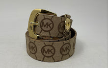 Load image into Gallery viewer, Michael Kors Womens Brown Signature Print Leather Adjustable Fashion Belt Size M