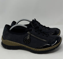 Load image into Gallery viewer, Rieker Women's N3268 Black Lace-Up Round Toe Walking Sneaker Shoes Size 39