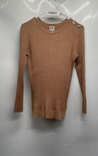 Load image into Gallery viewer, Anne Klein Womens Beige Ribbed Long Sleeve Button Detail Pullover Sweater Size M