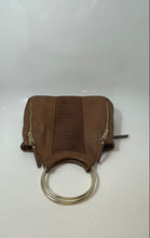 Load image into Gallery viewer, INC International Concepts Womens Brown Faux Leather Top Handle Handbag